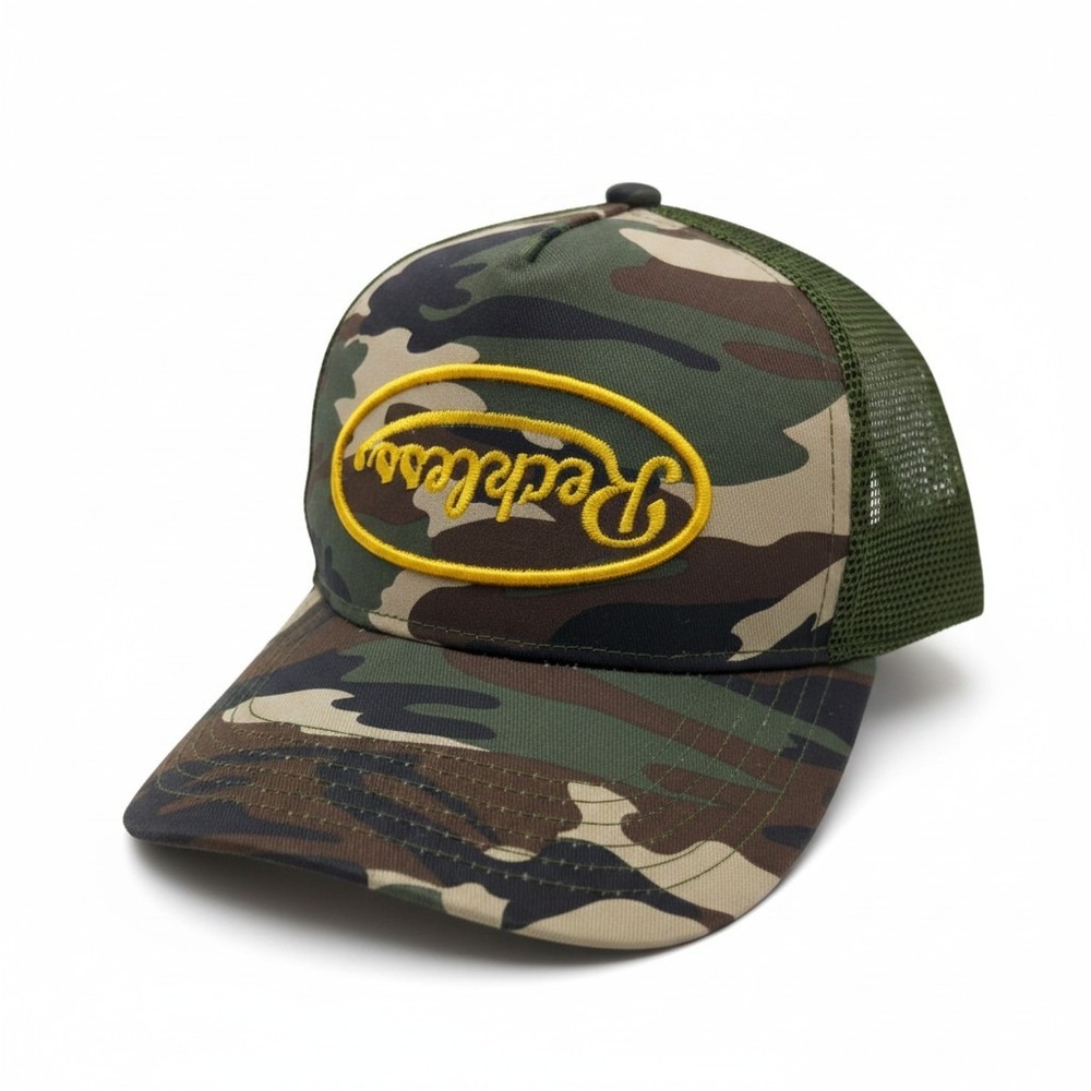Young & Reckless Camo Trucker Hat Mens Green Camouflage Snapback Mesh Cap Logo